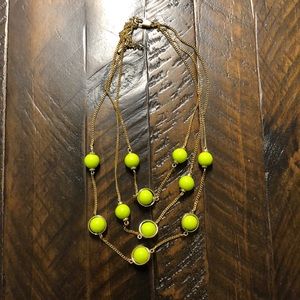 Kenneth Cole 3 Strand Green and Gold Necklace